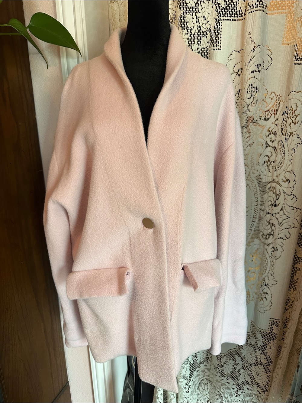 NVLT Soft Pink Pea Coat with Single Button